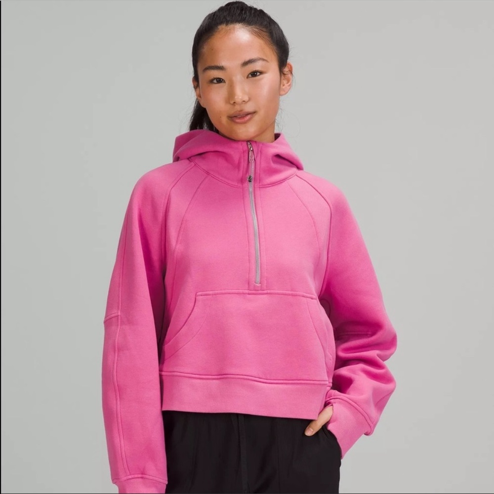 Lululemon pink blossom scuba half zip